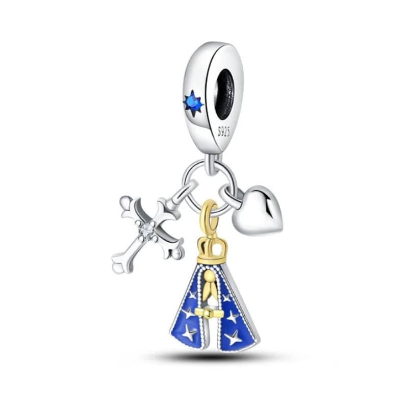 Dije Madre del Cielo Azul — Plata 925