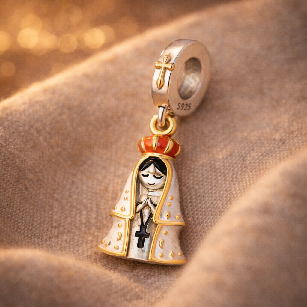 Dije Virgen de Fátima Mensajera de Paz — Plata 925
