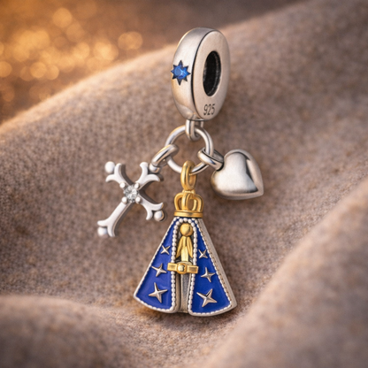 Dije Madre del Cielo Azul — Plata 925