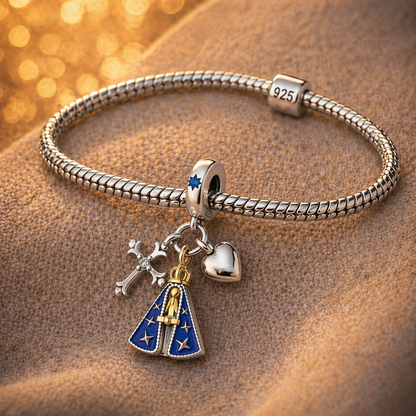 Dije Madre del Cielo Azul — Plata 925