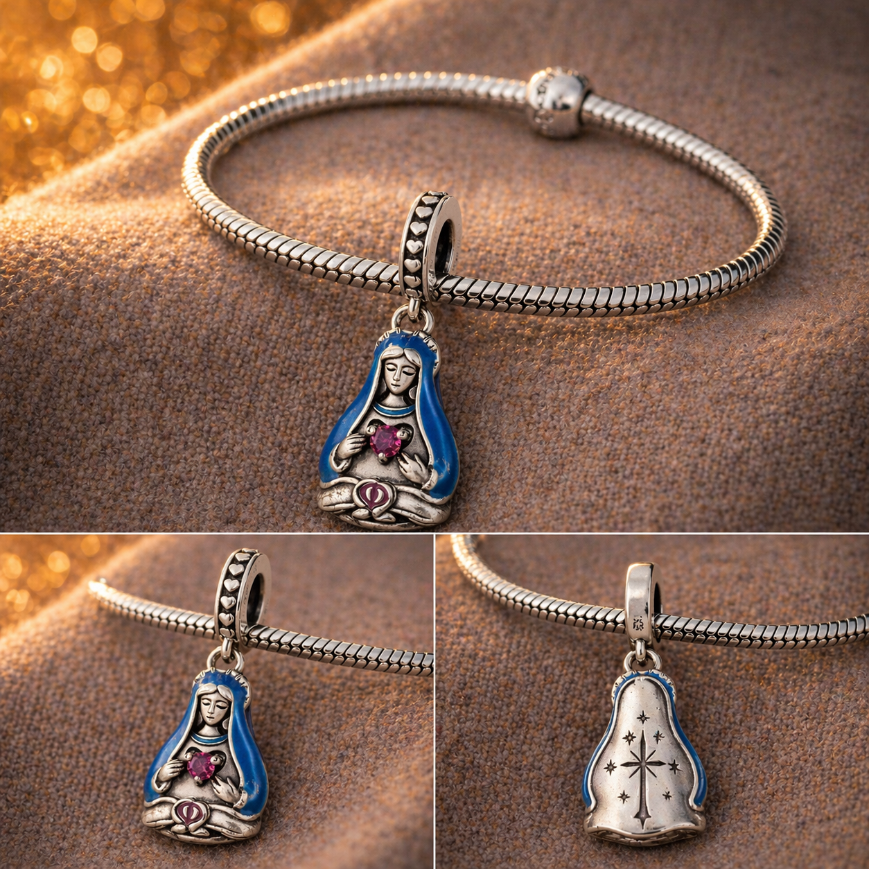 Dije Inmaculado Corazón de María — Plata 925