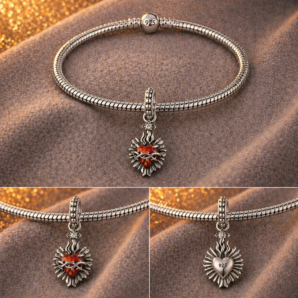 Dije Sagrado Corazón de Jesús — Plata 925